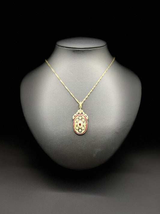 K 18 Ruby CHAIN & PENDANT Total Wgt - 14.60 Grms