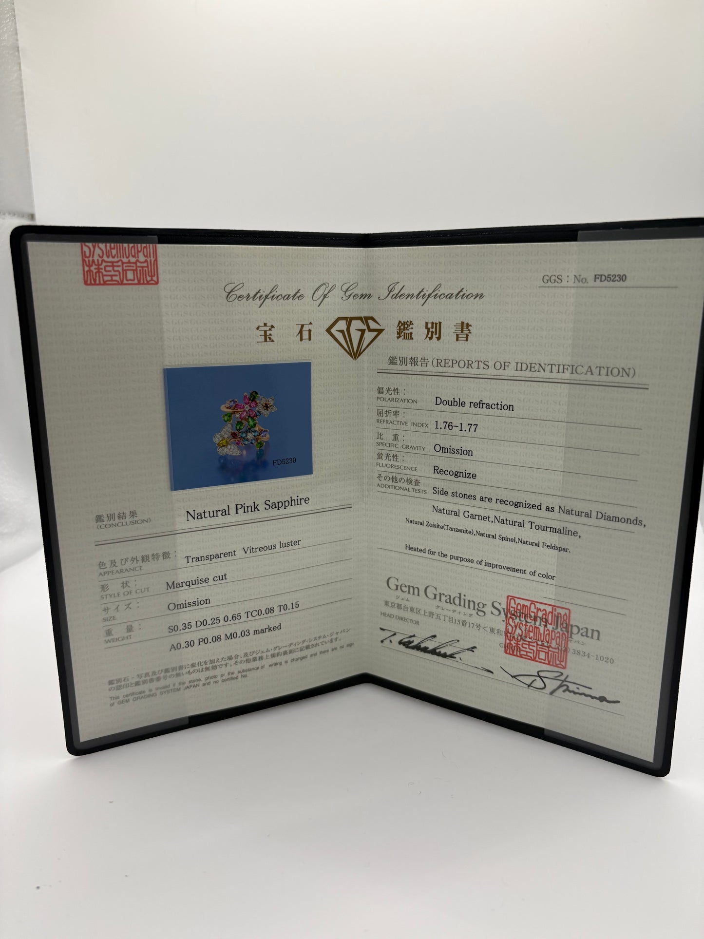 K 18 PT950 FLOWER RING total wgt 6.46 grms GGS Certified
