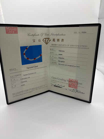 K 18 NATURAL CORAL WITH GGS CERTIFICATE