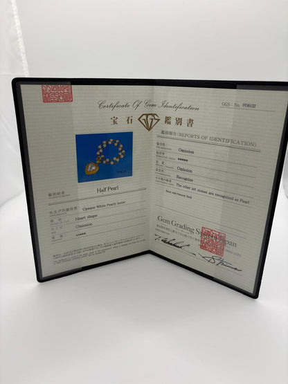 HALF HEART SHAPE PEARL 67.57 GRMS AND K18 WITH GGS CERTIFICATE