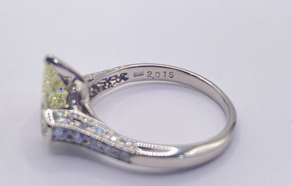 PT-950 2.015 PEAR RING total wgt 5.65 grms CGL Certificate