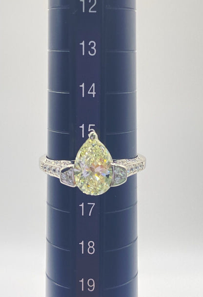 PT-950 2.015 PEAR RING total wgt 5.65 grms CGL Certificate
