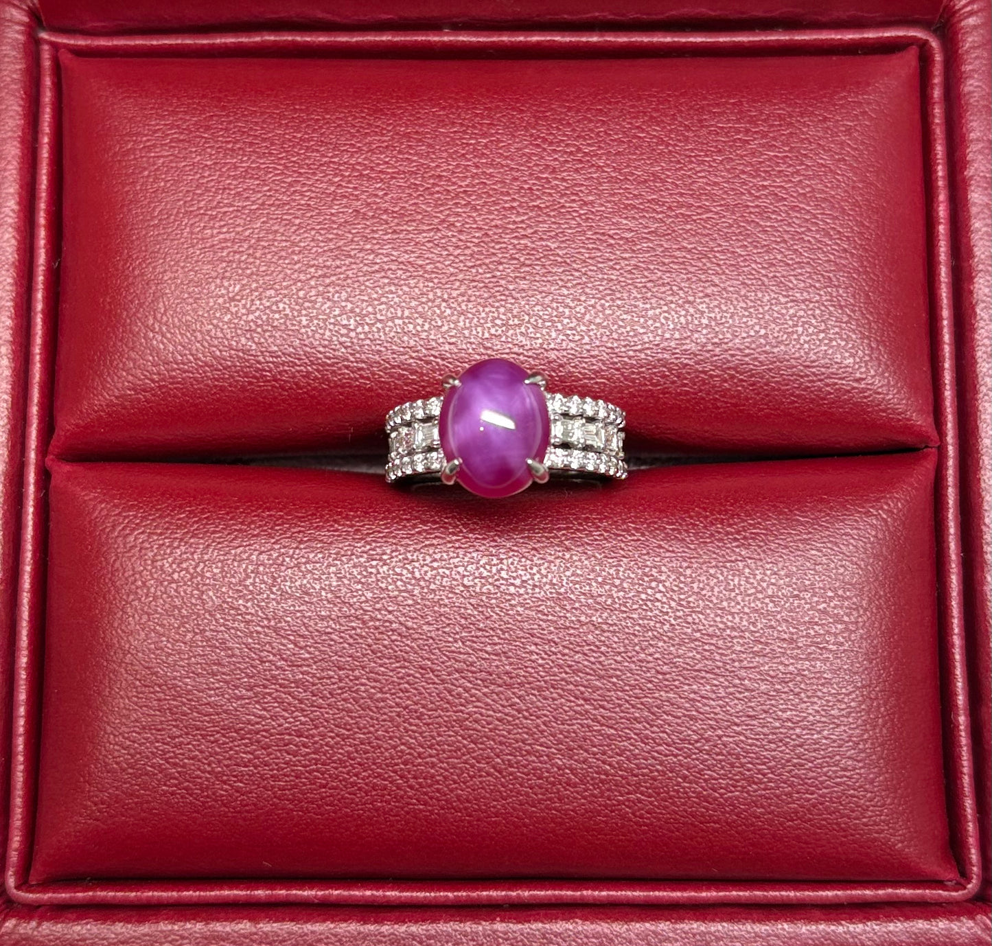 PT 900 STAR RUBY RING total wgt 9.07 grms