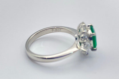 PT900 EMERALD RING total wgt 6.10 grms