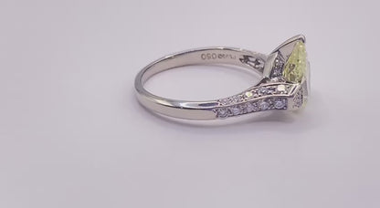 PT-950 2.015 PEAR RING total wgt 5.65 grms CGL Certificate